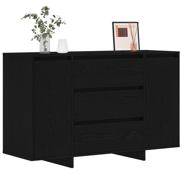Fekete Tölgy Oldalszekrény 120x41x75 cm Műanyag Fa