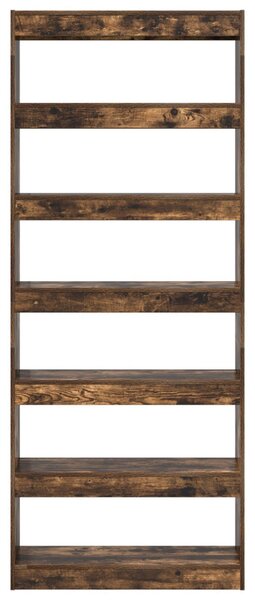 Könyvespolc polcokkal Füstölt tölgy 80 x 30 x 198 cm Faanyag