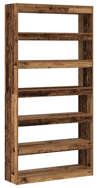 Könyvespolc 6 szintes 100 x 30 x 198 cm Szerelt Fa Hulladékfa
