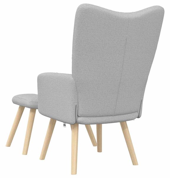 Felhőszürke szövet relaxáló szék zsámollyal