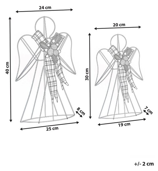 Karácsonyi dekoráció ANNSJON 30/40 cm Angyal Színes
