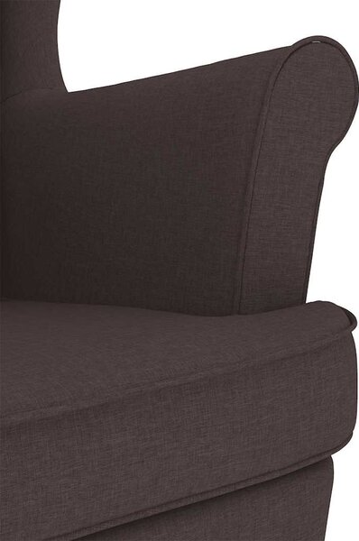 Sötétbarna szövet hintaszék 74 x 90 x 102 cm