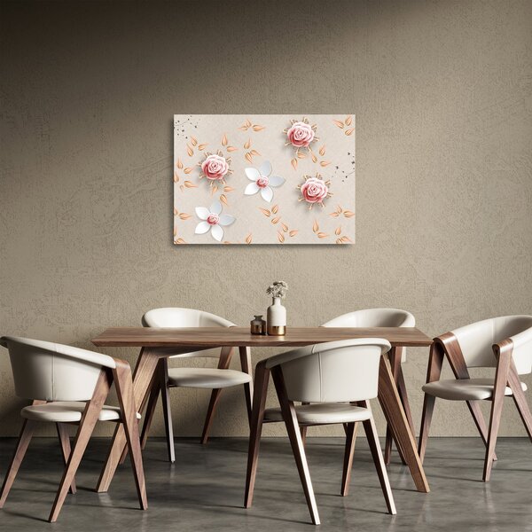 Kép - rózsa virágok (üvegen) (70x50 cm)