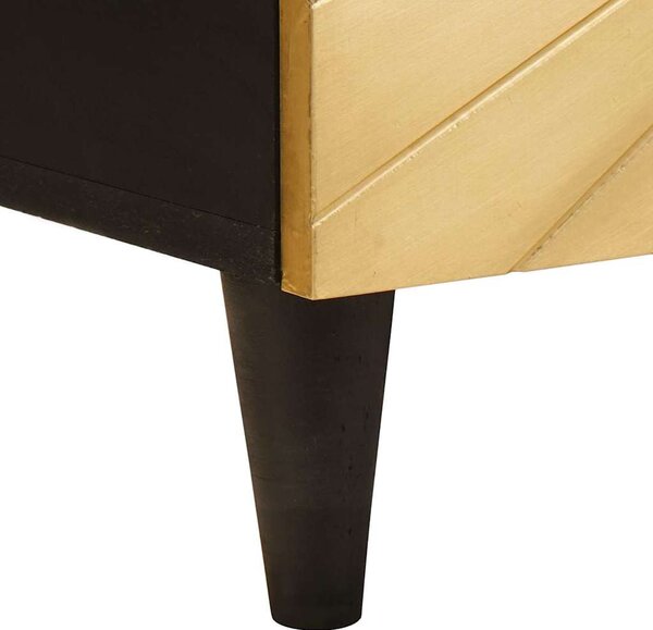 TV szekrény Fekete és Arany 105 x 33 x 46 cm tömör mangófa