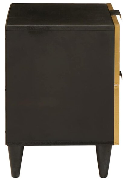 Éjjeliszekrény 2 pcs Fekete és Arany 40 x 33 x 46 cm Szerelt Fa