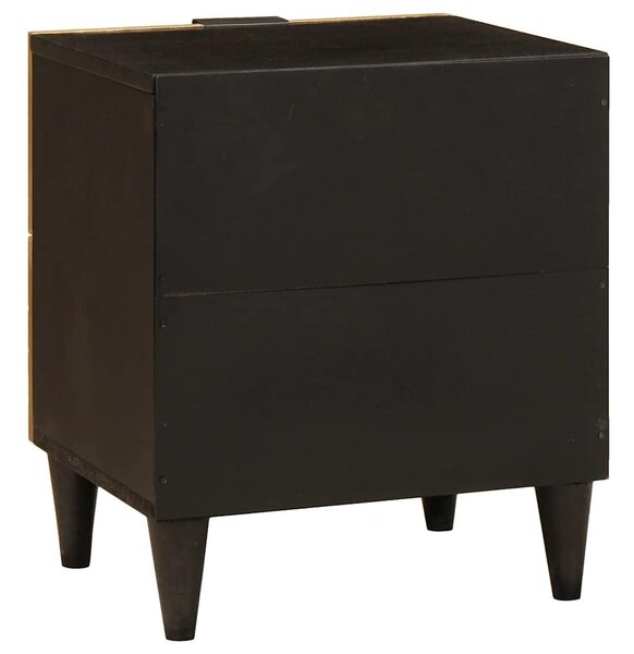 Éjjeliszekrény 2 pcs Fekete és Arany 40 x 33 x 46 cm Szerelt Fa