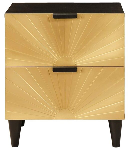 Éjjeliszekrény 2 pcs Fekete és Arany 40 x 33 x 46 cm Szerelt Fa