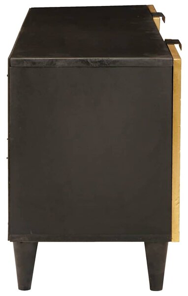 TV szekrény Fekete és Arany 105 x 33 x 46 cm tömör mangófa