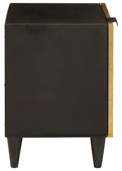 Éjjeliszekrény 2 db Fekete és Arany 40 x 33 x 46 cm Szerelt Fa
