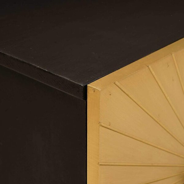 Éjjeliszekrény 2 pcs Fekete és Arany 40 x 33 x 46 cm Szerelt Fa