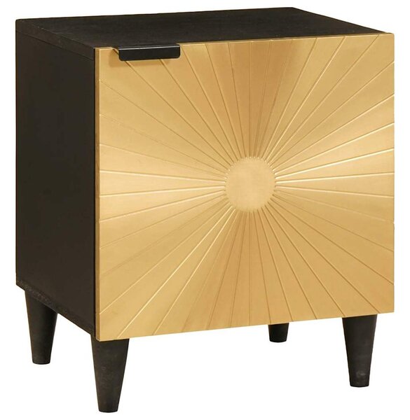 Éjjeliszekrény 2 db Fekete és Arany 40 x 33 x 46 cm Szerelt Fa