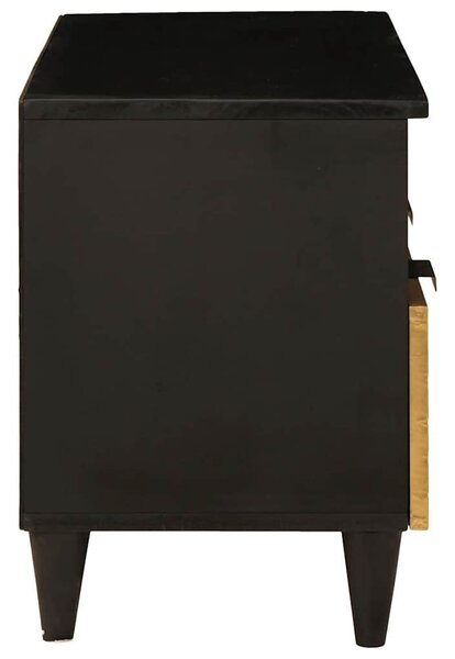 TV szekrény Fekete és Arany 70 x 33 x 46 cm tömör mangófa