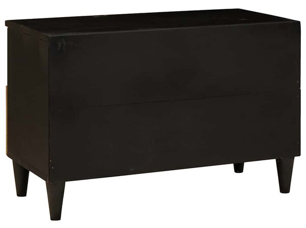 TV szekrény Fekete és Arany 70 x 33 x 46 cm tömör mangófa