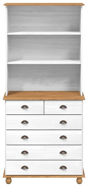 Hutch “ASKIM” Fehér 91x40x199.5 cm Tömör Fenyő, Hutch ASKIM" Fehér 91x30x104 cm Tömör Fenyő, Fiókos Szekrény "ASKIM" Fehér 91x40x95.5 cm Tömör Fenyő"