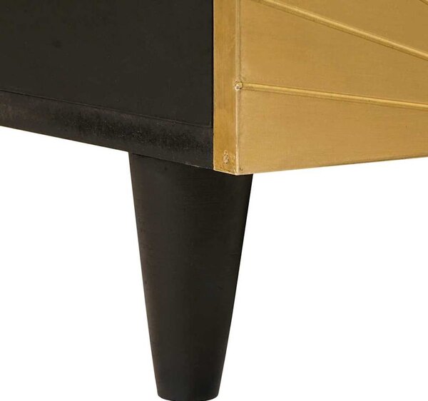 Dohányzóasztal Fekete és Arany 80 x 54 x 40 cm tömör mangófa