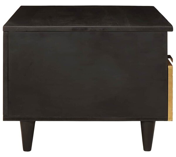 Dohányzóasztal Fekete és Arany 80 x 54 x 40 cm tömör mangófa