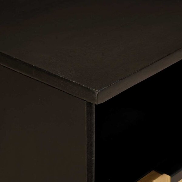 TV szekrény fiókkal Fekete és Arany 100 x 33 x 46 cm Faanyag