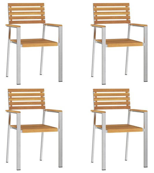 Kert étkező szett 5 pcs Szilárd akácfa és rozsdamentes acél