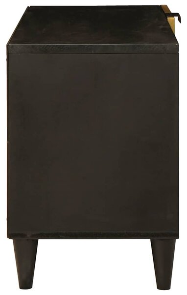 TV szekrény Fekete és Arany 80 x 33 x 46 cm tömör mangófa