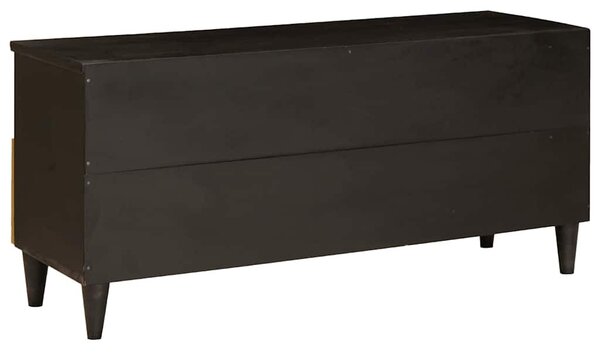 TV szekrény fiókkal Fekete és Arany 100 x 33 x 46 cm Faanyag