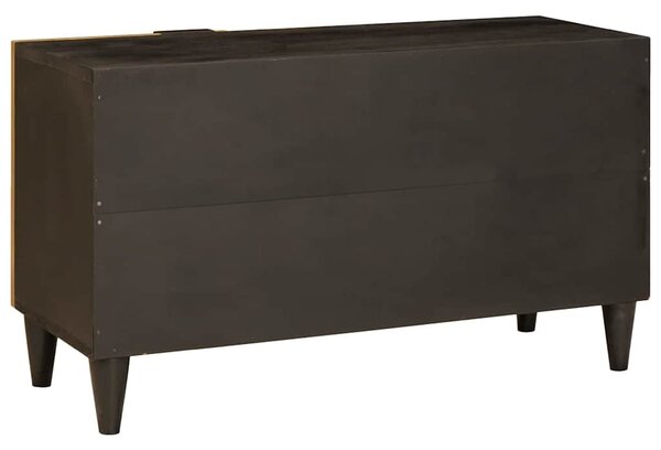 TV szekrény Fekete és Arany 80 x 33 x 46 cm tömör mangófa