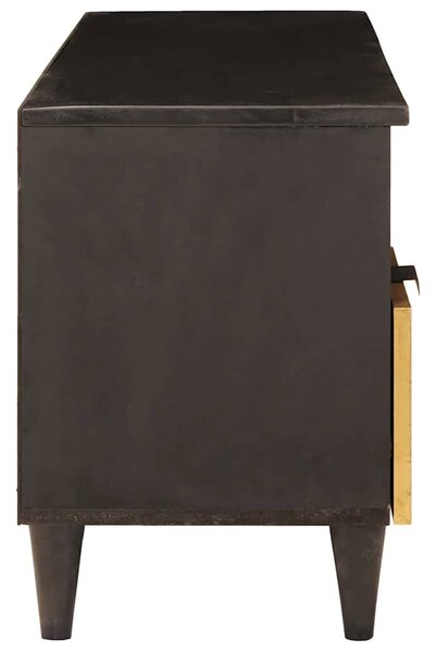TV szekrény fiókkal Fekete és Arany 100 x 33 x 46 cm Faanyag
