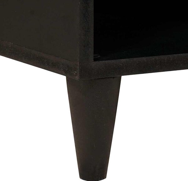 Oldalsó szekrény tárolóval Fekete és Arany 80 x 33.5 x 75 cm