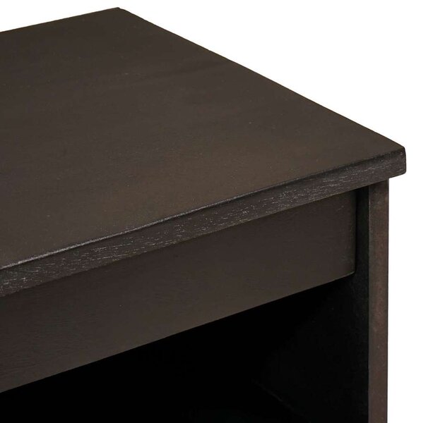 Széf polcokkal Fekete és Arany 60 x 33 x 75 cm tömör mangófa