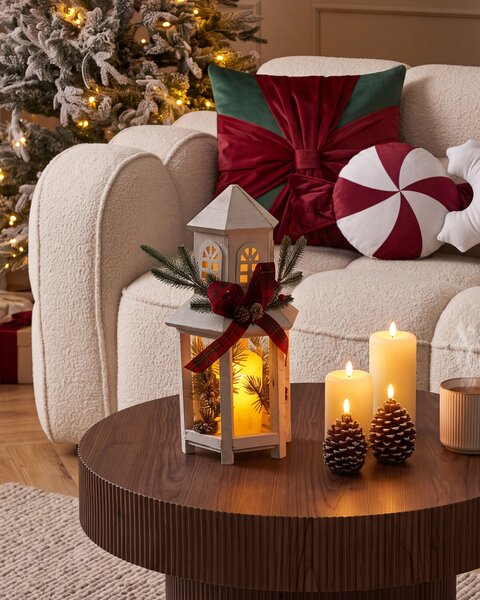 LED lámpás SAVIVESI 38 cm Karácsonyi minta Fehér