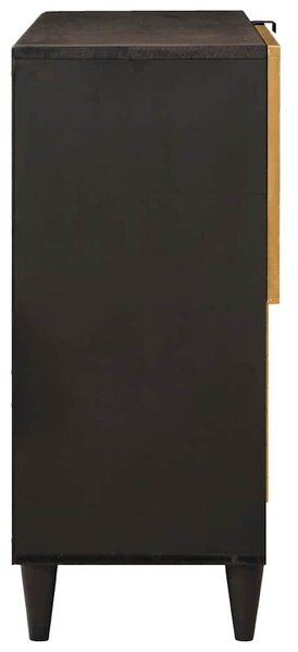 Oldalsó szekrény tárolóval Fekete és Arany 80 x 33.5 x 75 cm
