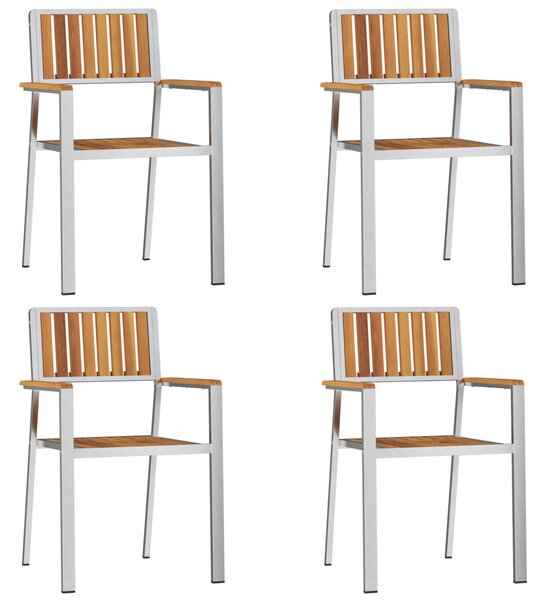 Kültéri étkező szett 5 pcs Szilárd akácfa és rozsdamentes acél