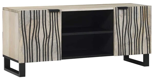 TV szekrény Fehér 160 x 30 x 30.5 cm tömör mangófa