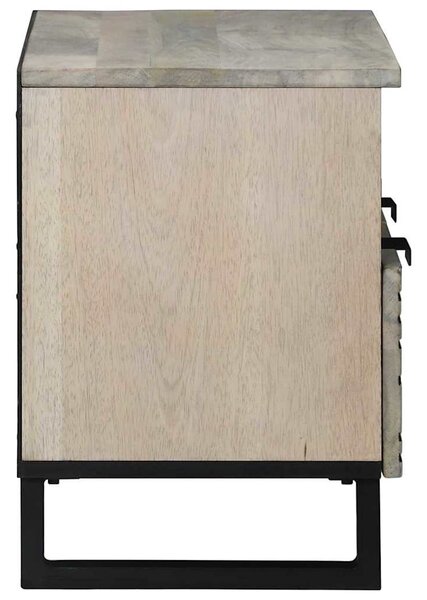 TV Szekrény fiókkal Fehér 70 x 33 x 46 cm tömör mangófa