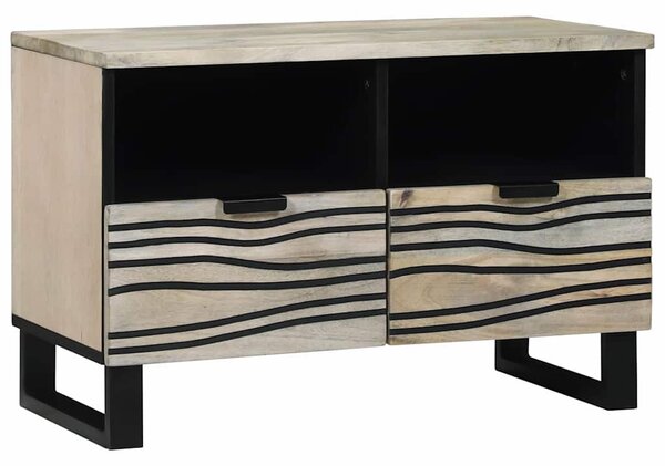 TV Szekrény fiókkal Fehér 70 x 33 x 46 cm tömör mangófa