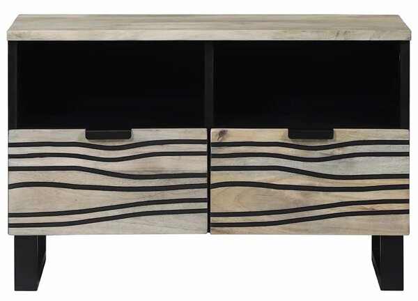 TV Szekrény fiókkal Fehér 70 x 33 x 46 cm tömör mangófa