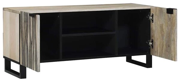 TV szekrény Fehér 160 x 30 x 30.5 cm tömör mangófa