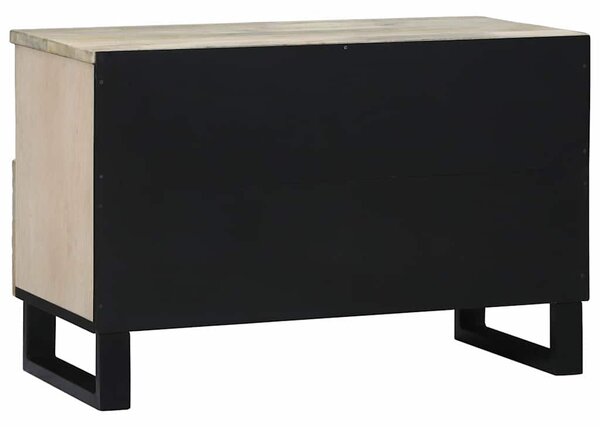 TV Szekrény fiókkal Fehér 70 x 33 x 46 cm tömör mangófa