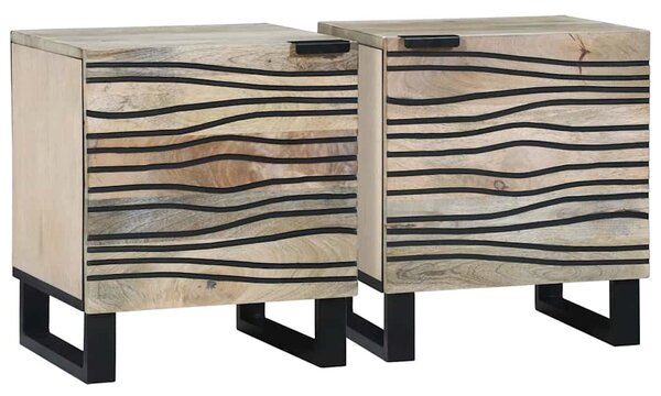 Éjjeliszekrények 2 pcs Természetes 40 x 33.5 x 46 cm
