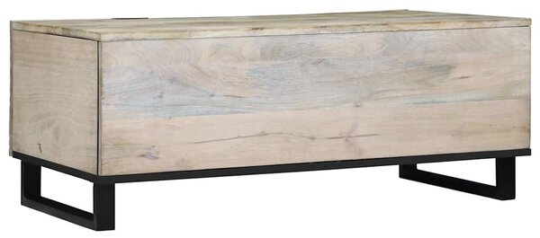 Dohányzóasztal Fehér, Fekete 100 x 54 x 40 cm tömör mangófa