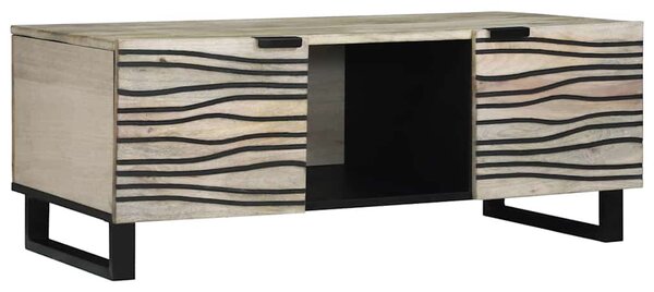 Dohányzóasztal Fehér, Fekete 100 x 54 x 40 cm tömör mangófa