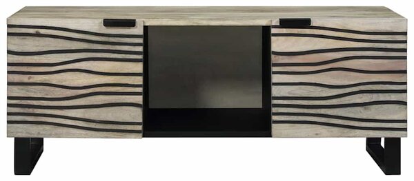 Dohányzóasztal Fehér, Fekete 100 x 54 x 40 cm tömör mangófa
