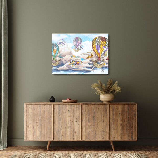 Kép - Expedíció a felhőkben (üvegen) (70x50 cm)
