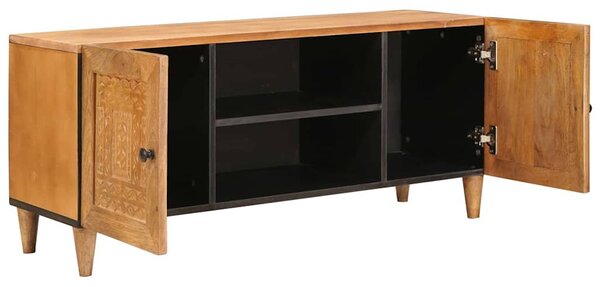 TV szekrény ajtóval Világosbarna 105 x 33 x 46 cm tömör mangófa