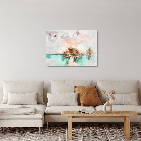 Kép - Maldív-szigetek, fa móló (üvegen) (70x50 cm)