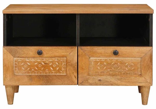 TV szekrény fiókkal Világosbarna 70 x 33 x 46 cm tömör mangófa