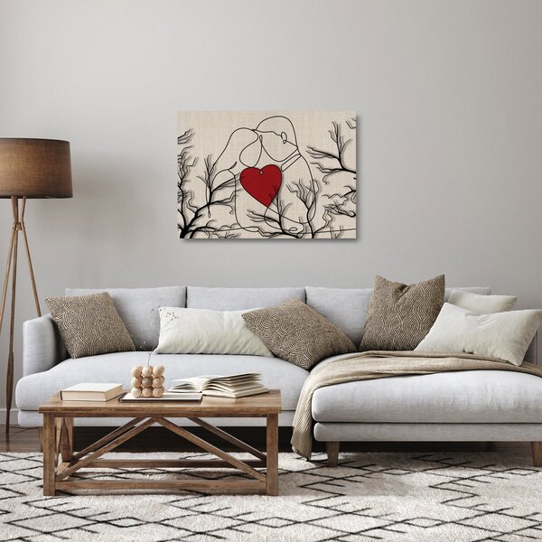 Kép - egy szerelmes pár (üvegen) (70x50 cm)