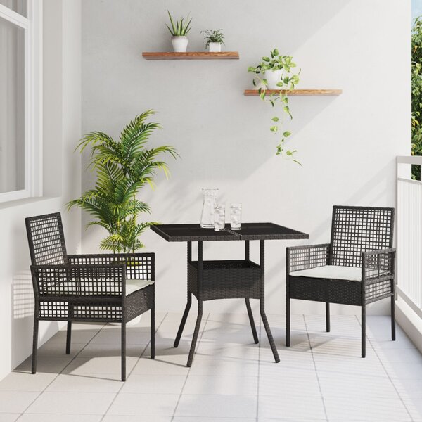 Kert étkező szett 3 pcs Szürke polirattan