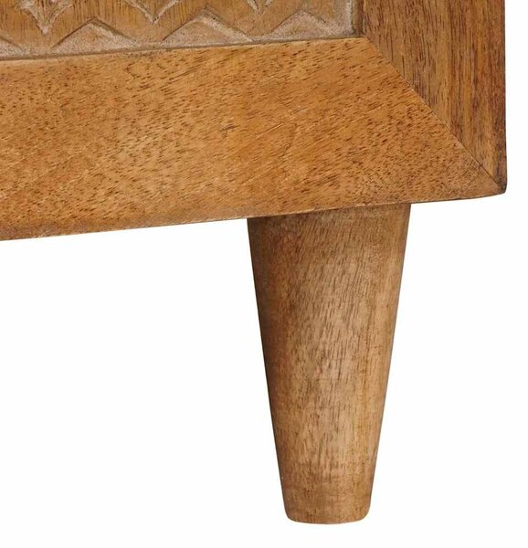TV szekrény fiókkal Világosbarna 105 x 33 x 46 cm tömör mangófa
