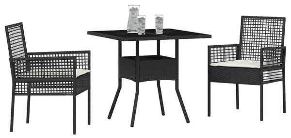 Kert étkező szett 3 pcs Szürke polirattan