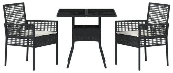 Kert étkező szett 3 pcs Szürke polirattan